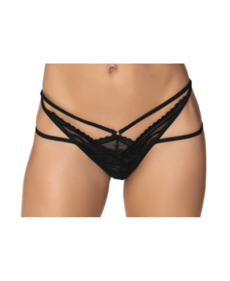 String noir avec lanières 